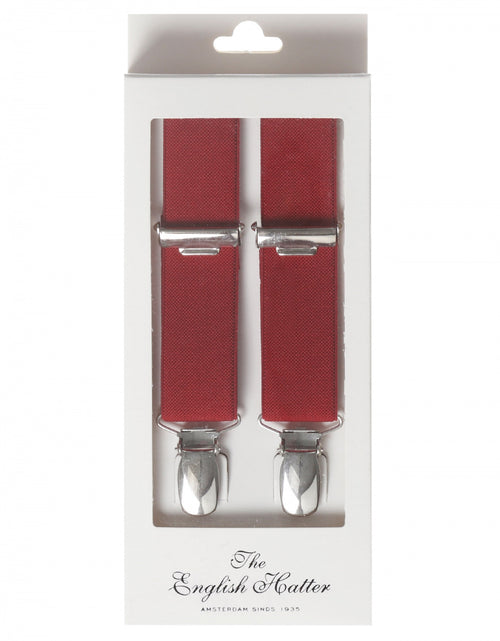 Narrow Braces with Clips | Bordeaux Red