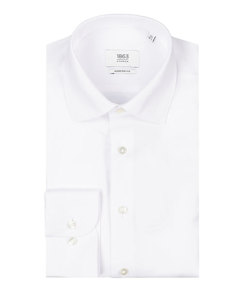 Overhemd gestreept semi spread boord | Wit