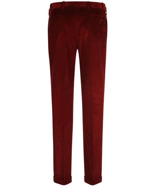 Corduroy Pantalon Brede Rib | Bordeaux Rood