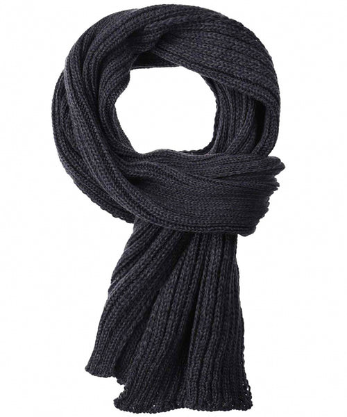 Ribbed merino sjaal | Blauw