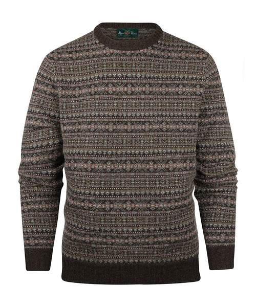 AP Ronde Hals Fairisle | Bruin