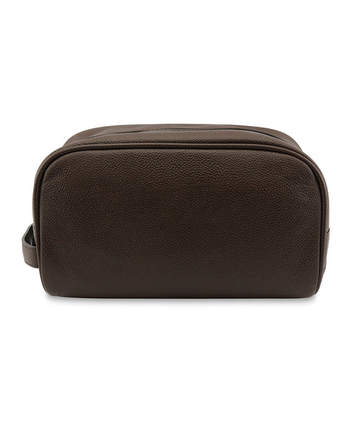 Barbour Leather Washbag | Brown