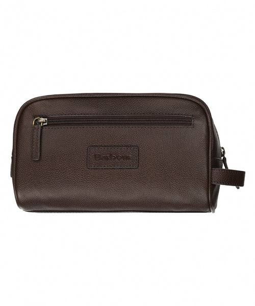 Barbour Leather Washbag | Brown