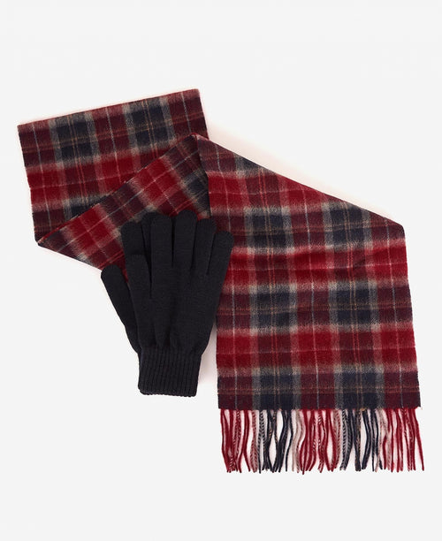 Barbour Tartan Scarf&Glove Gift Set | Rood