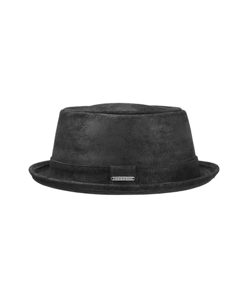 Pork Pie Pig Skin Hat | Black