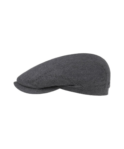 Classic Cap Silk | Dark Grey Herringbone