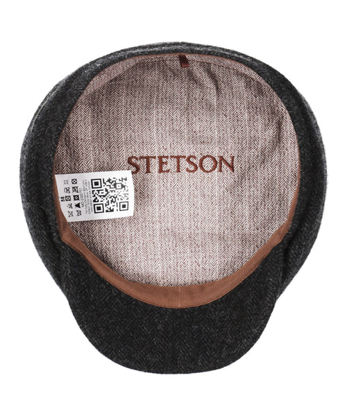 Stetson Driver Cap Herringbone | Zwart