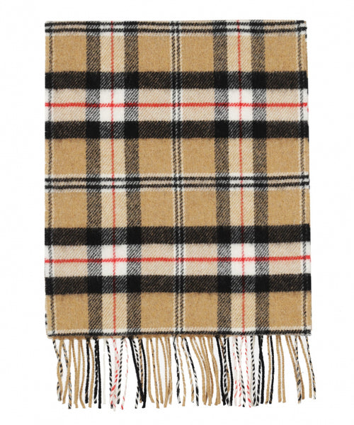 Geruite Lamswollen Sjaal | Camel of Merrick Tartan