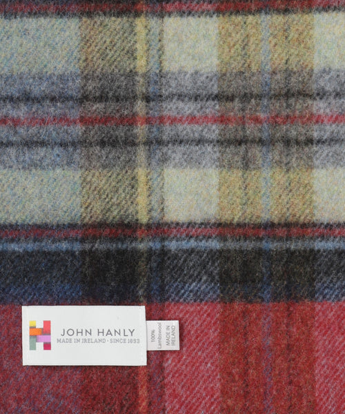 Geruite Lamswollen Sjaal | Red Straw Graphite Plaid