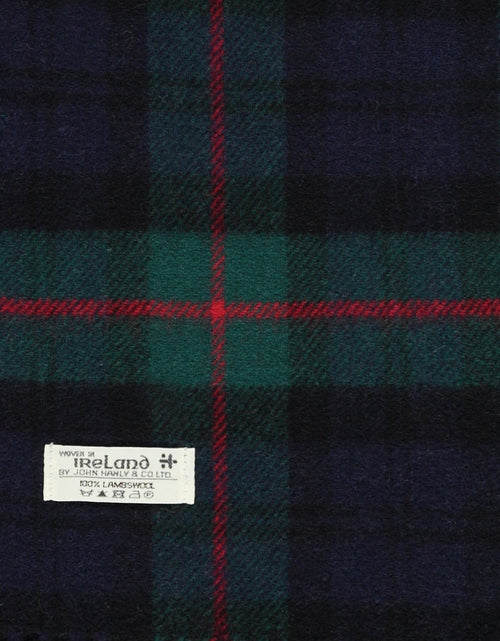 Lamswollen Sjaal Ruit | Navy Red Bottle Green Check