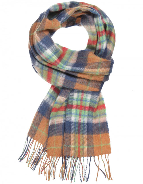 Merino Luxery Wool Scarf | Orange Navy Green Red