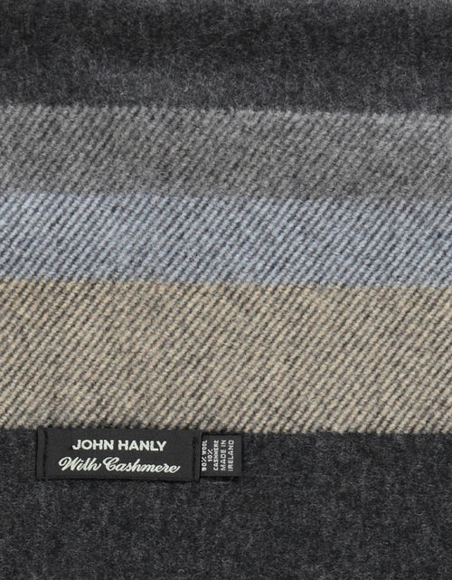 Wool Cashmere Scarf | Denim Taupe Gray Stripe