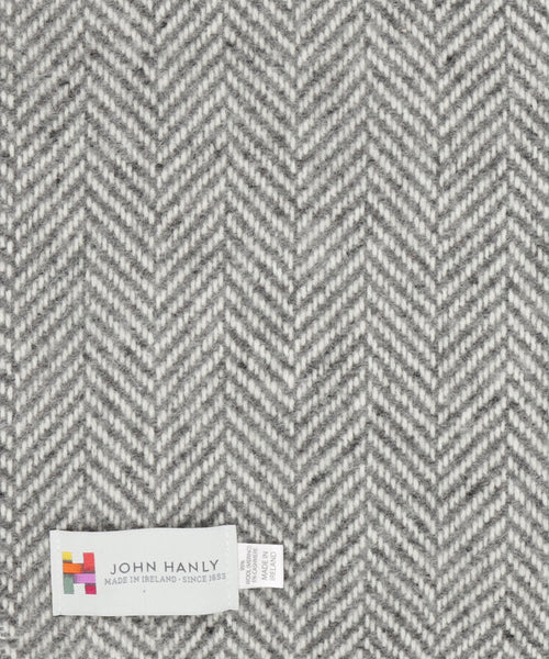 Cashmere Merino Scarf | Grey Herringbone