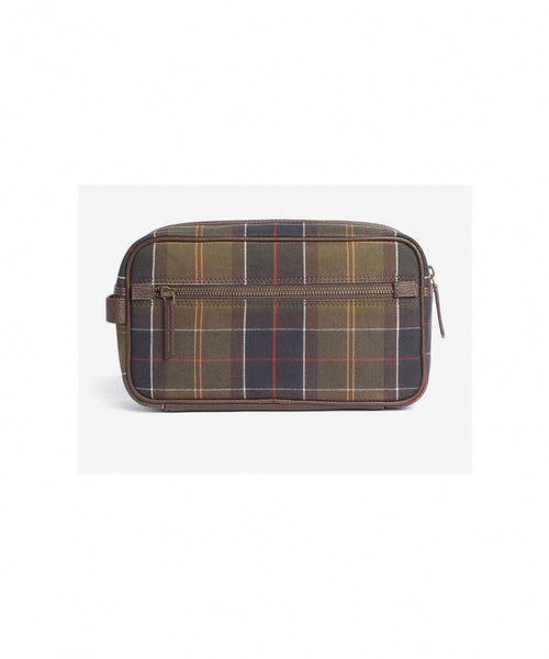 Barbour Washbag Tartan&Leather | Groen