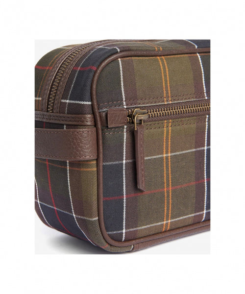 Barbour Washbag Tartan&Leather | Groen