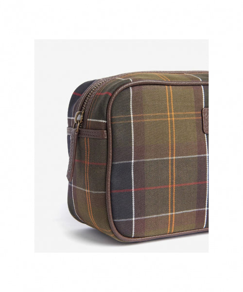 Barbour Washbag Tartan&Leather | Groen