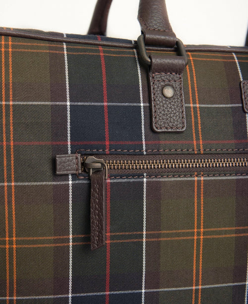 Barbour Tartan&Leather Holdall | Groen