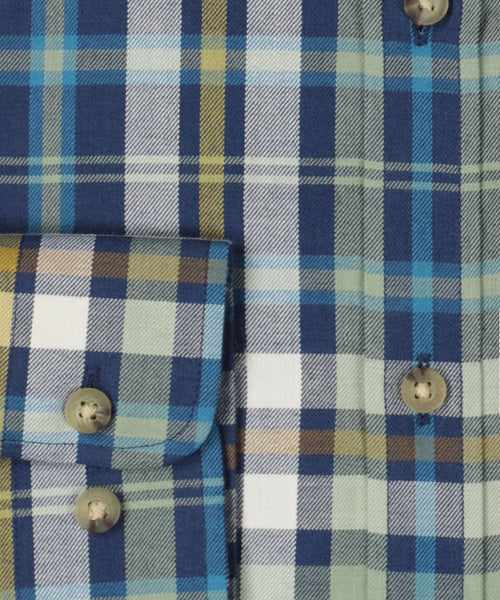 Viyella Shirt Button Down | Blauw