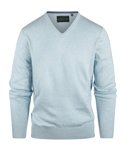 Pullover V-Hals Cotton/Cashmere | Blauw