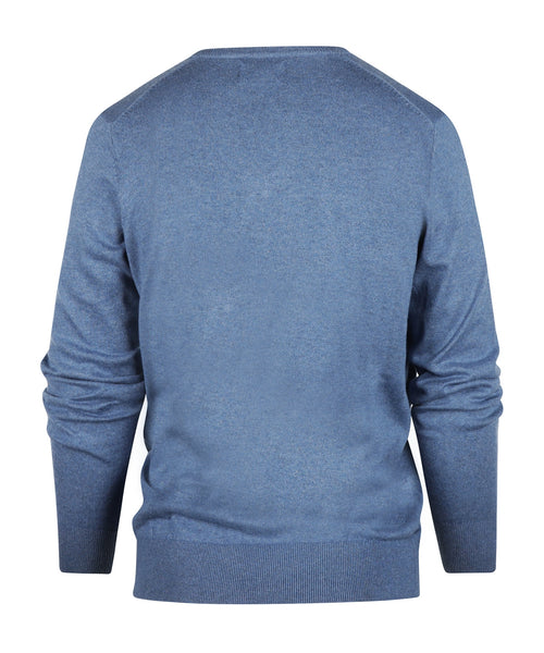 Pullover V-Hals Cotton/Cashmere | Blauw