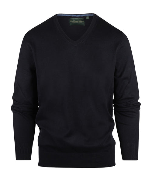 Pullover V-Hals Cotton/Cashmere | Navy Blauw