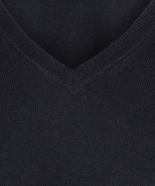 Pullover V-Hals Cotton/Cashmere | Navy Blauw