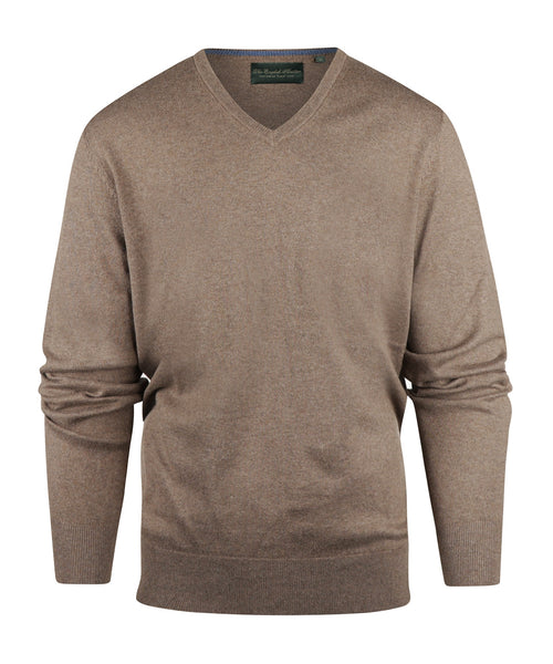 Pullover V-Hals Cotton/Cashmere | Bruin