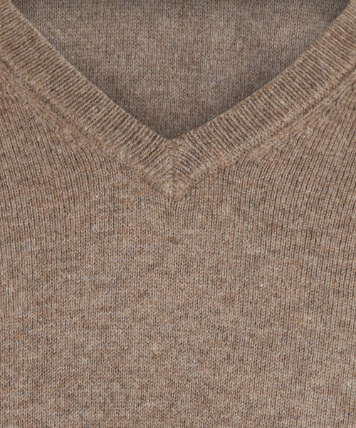 Pullover V-Hals Cotton/Cashmere | Bruin