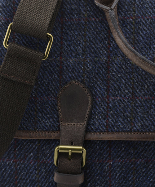 Harris Tweed Briefcase | Navy Blue