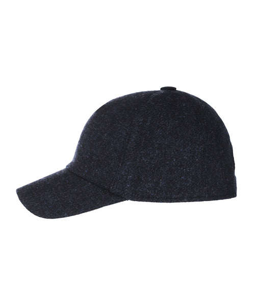 Wigens Tweed Baseball Cap | Navy Blauw