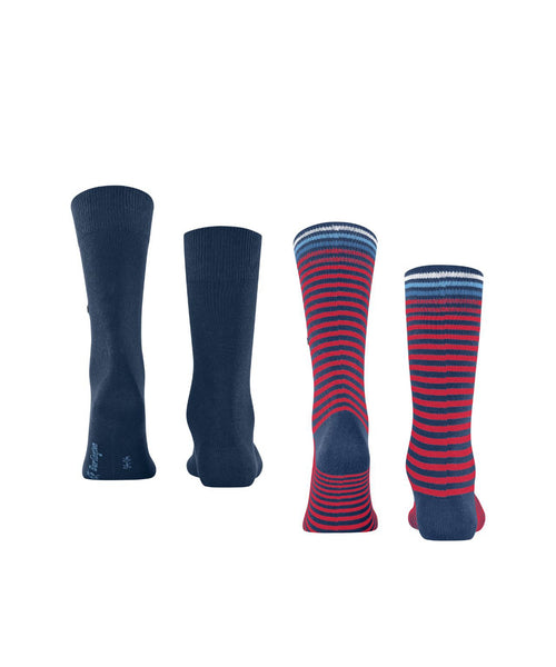 Burlington Sok Everyday Stripe 2-pack | Blauw