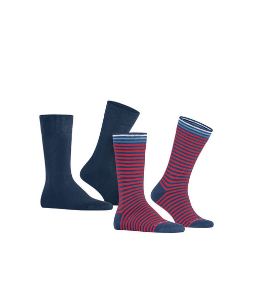 Burlington Sok Everyday Stripe 2-pack | Blauw