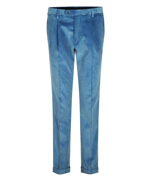 Corduroy Pantalon Brede Rib | Blauw