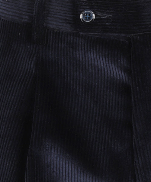 Corduroy Pantalon Brede Rib | Navy Blauw