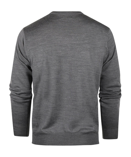 Merino Ronde Hals Ruit Pullover | Grijs