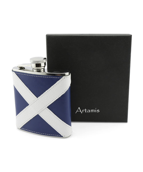 Leather Flask Flag 6oz | Scottish Flag