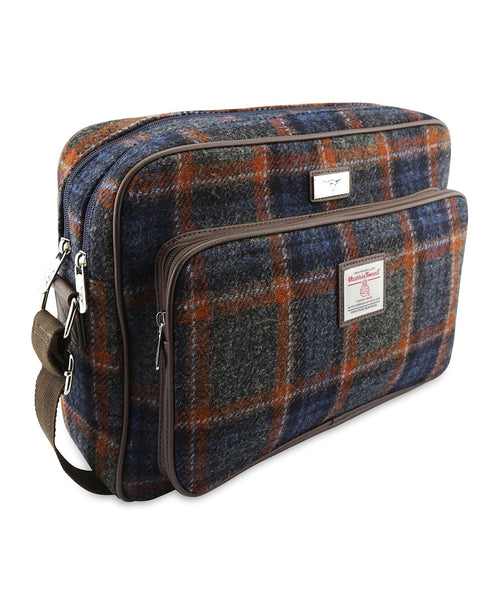 Harris Tweed Messenger Bag | Blue