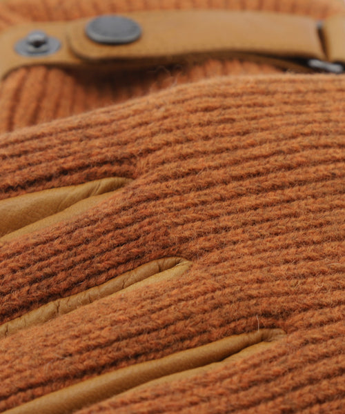 Glove Wool with Leather Rally | Brown
