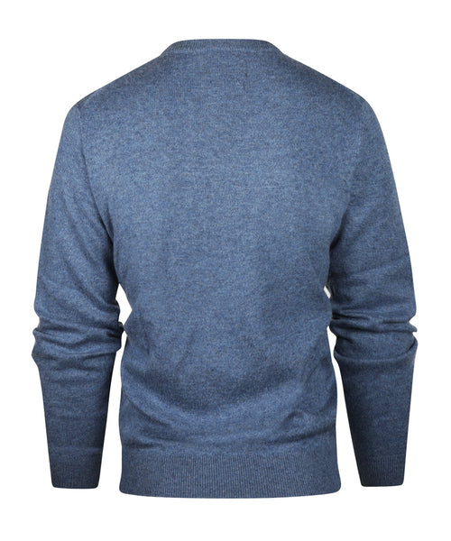 Ronde Hals Cashmere Pullover | Blauw