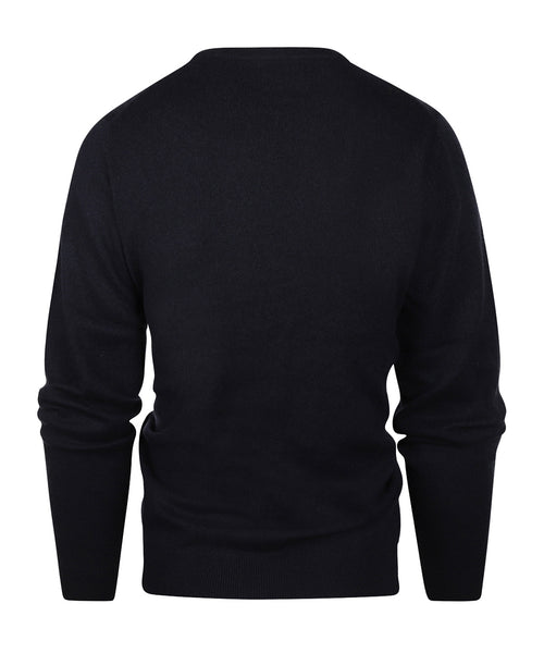 Ronde Hals Cashmere Pullover | Navy Blauw