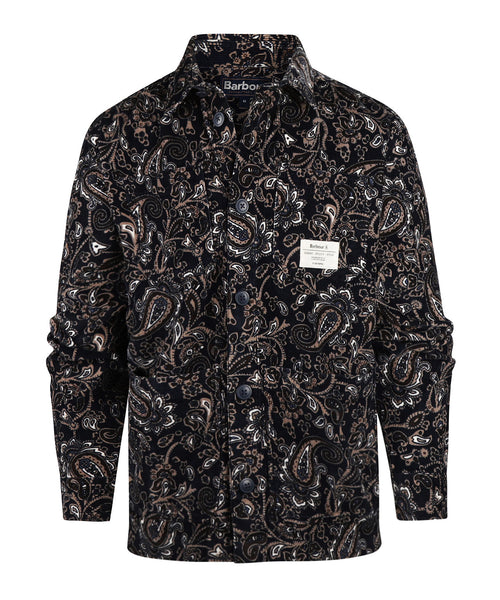 Barbour Brignall Printed Corduroy Overshirt | Navy Blauw