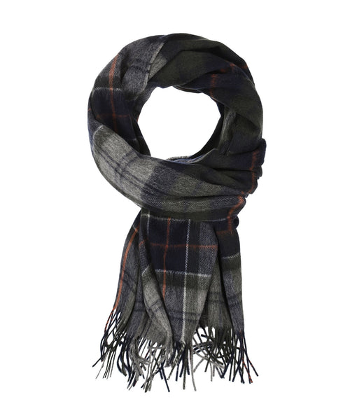 Barbour Brack Patchwork Tartan Scarf | Navy Blauw