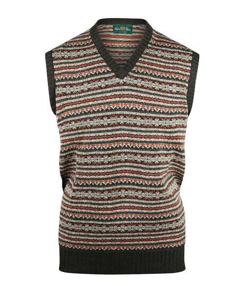 Alan Paine Fairisle Slipover | Groen