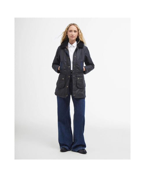 Barbour Bower Wax Jacket Dames | Navy Blauw