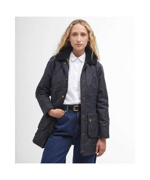 Barbour Bower Wax Jacket Dames | Navy Blauw