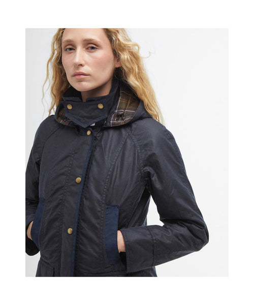 Barbour Bower Wax Jacket Dames | Navy Blauw