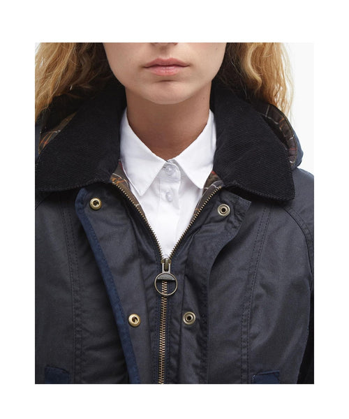 Barbour Bower Wax Jacket Dames | Navy Blauw