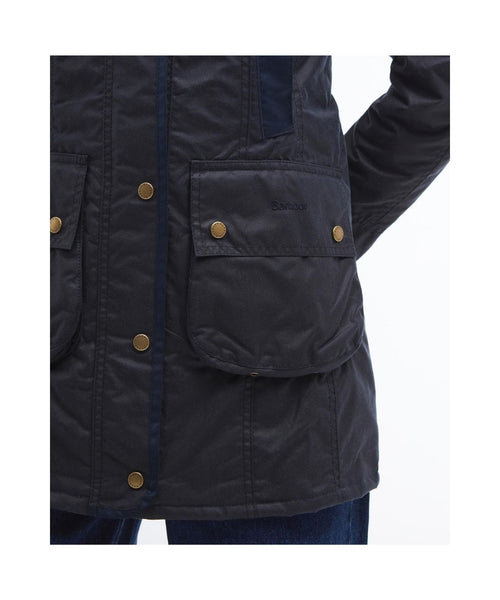 Barbour Bower Wax Jacket Dames | Navy Blauw