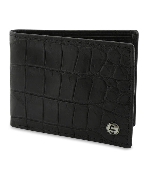 Stetson Croco Embossed Wallet | Zwart