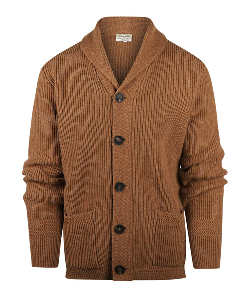 William Lockie Cardigan Jamie Shawl Collar | Camel